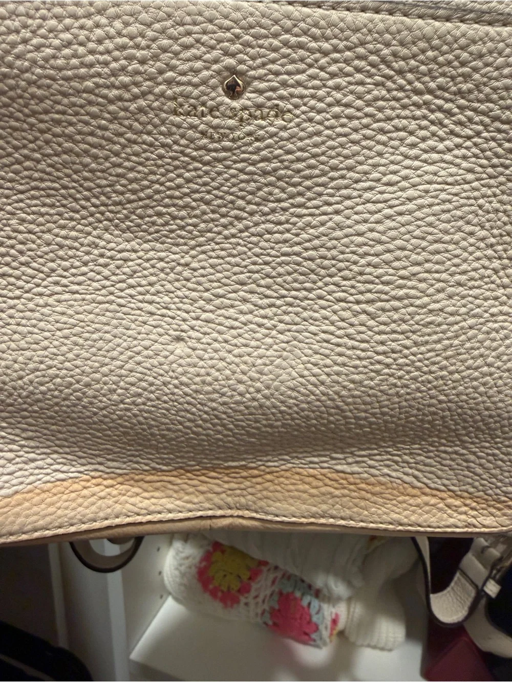Neutral Beige Pebbled Leather Backpack - Women Kate spade
